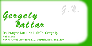 gergely mallar business card